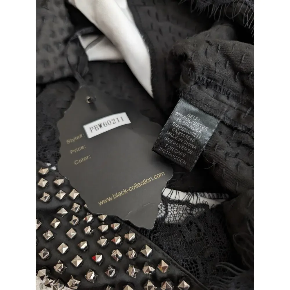 NWT Black-Collection vintage y2k beaded lace mini skirt - Picture 7 of 8